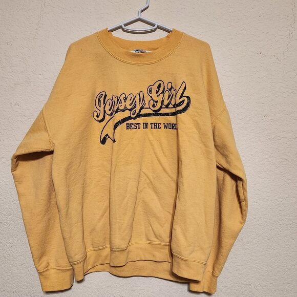 Gildan Tops - Jersey girl large yellow sweater